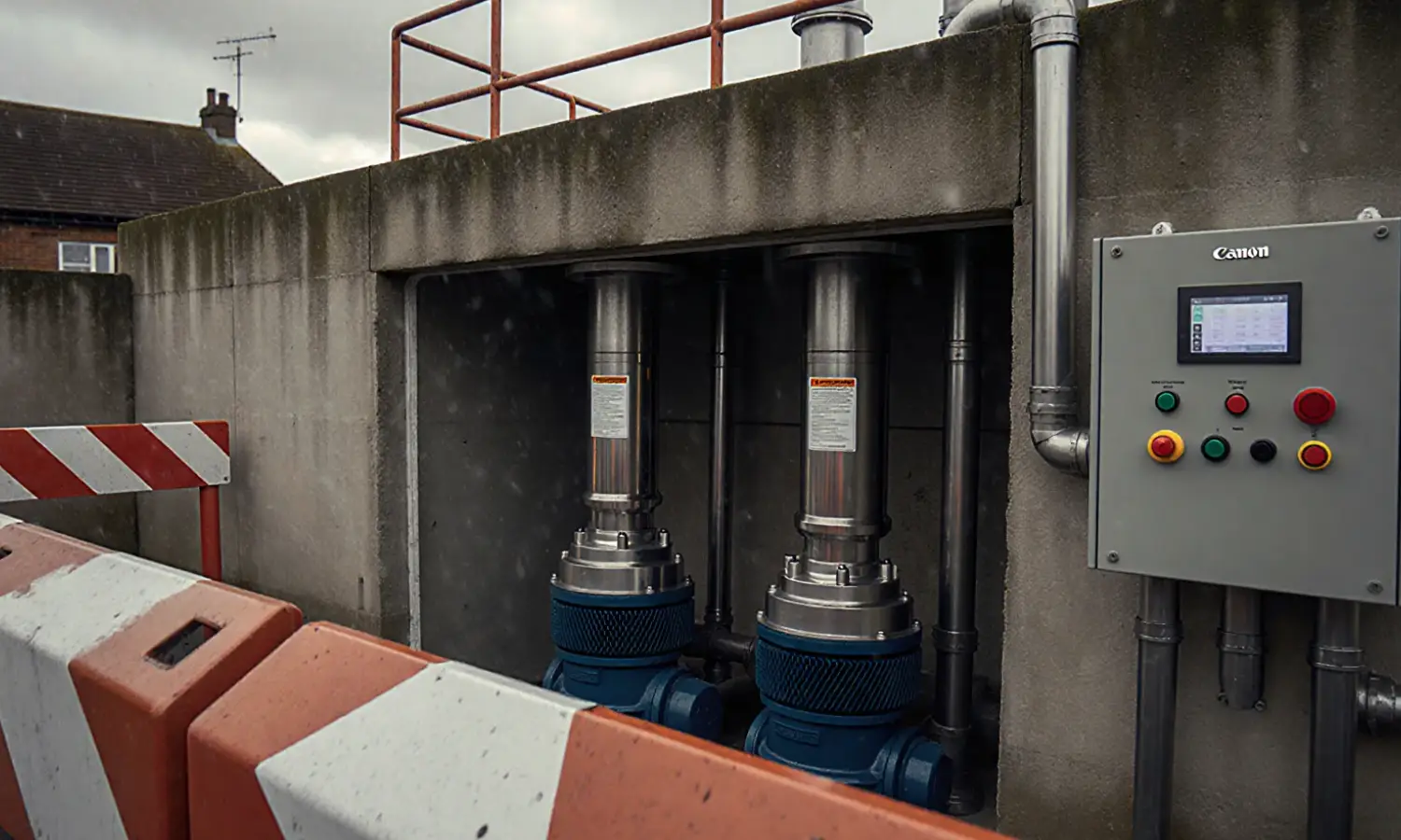 Sewage pump station installation